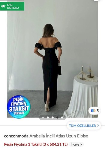 Trendyol & Milla Conconmoda Arabella İnci Detaylı Siyah Uzun Elbise