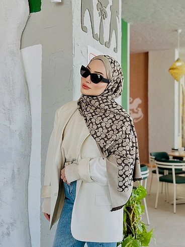  Beden Coach çift taraflı Kaşmir İpek Şal