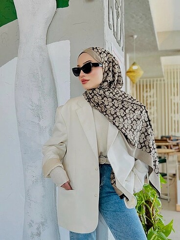Coach çift taraflı Kaşmir İpek Şal
