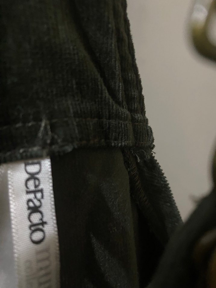 Kemerli Siyah Denim Midi Salopet - Görsel 4