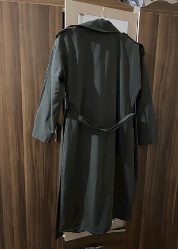 Haki Uzun Kadın Trençkot - Görsel 2