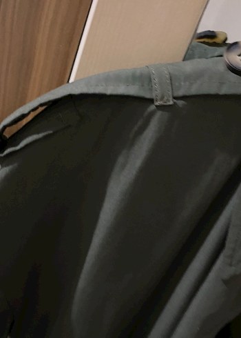 Haki Uzun Kadın Trençkot - Görsel 4