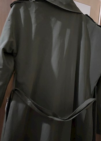 Haki Uzun Kadın Trençkot - Görsel 3