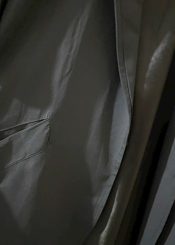 Haki Uzun Kadın Trençkot - Görsel 5