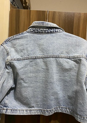 Kadın Gri Kısa Kesim Denim Ceket - Görsel 4