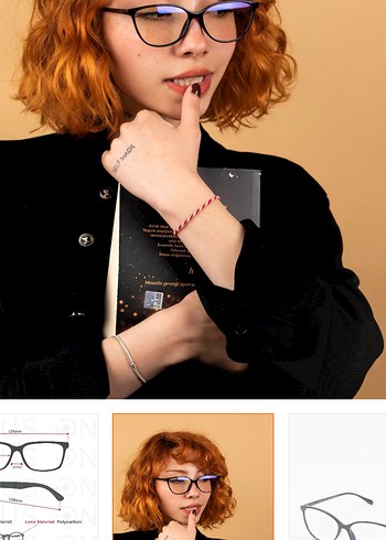 Parlak Siyah Retro Kadın Gözlüğü - Görsel 3