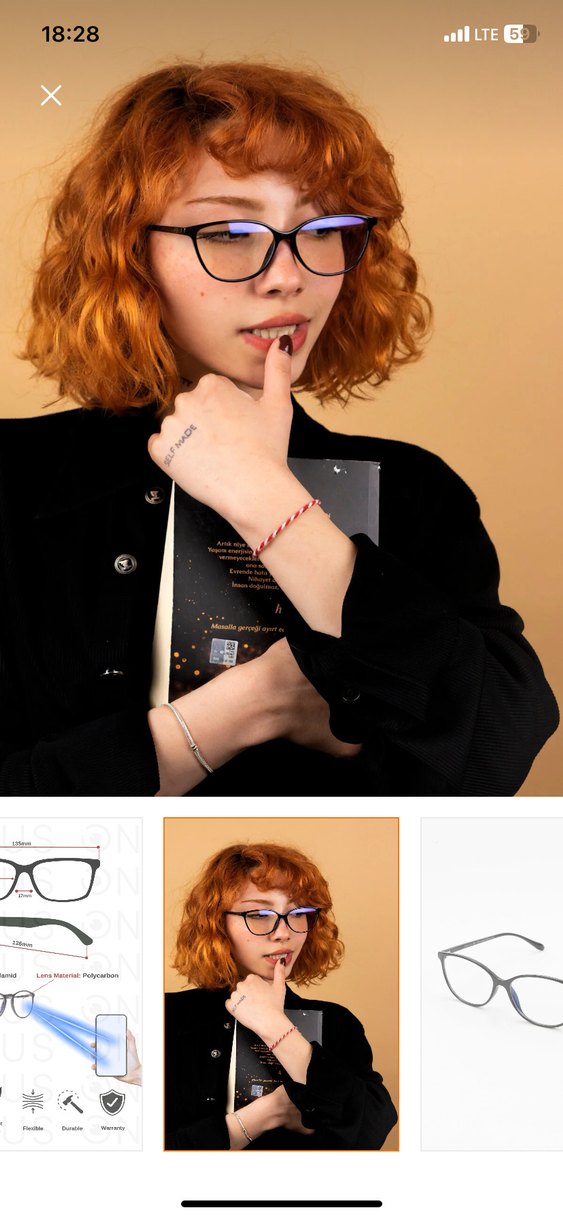 Parlak Siyah Retro Kadın Gözlüğü - Görsel 3