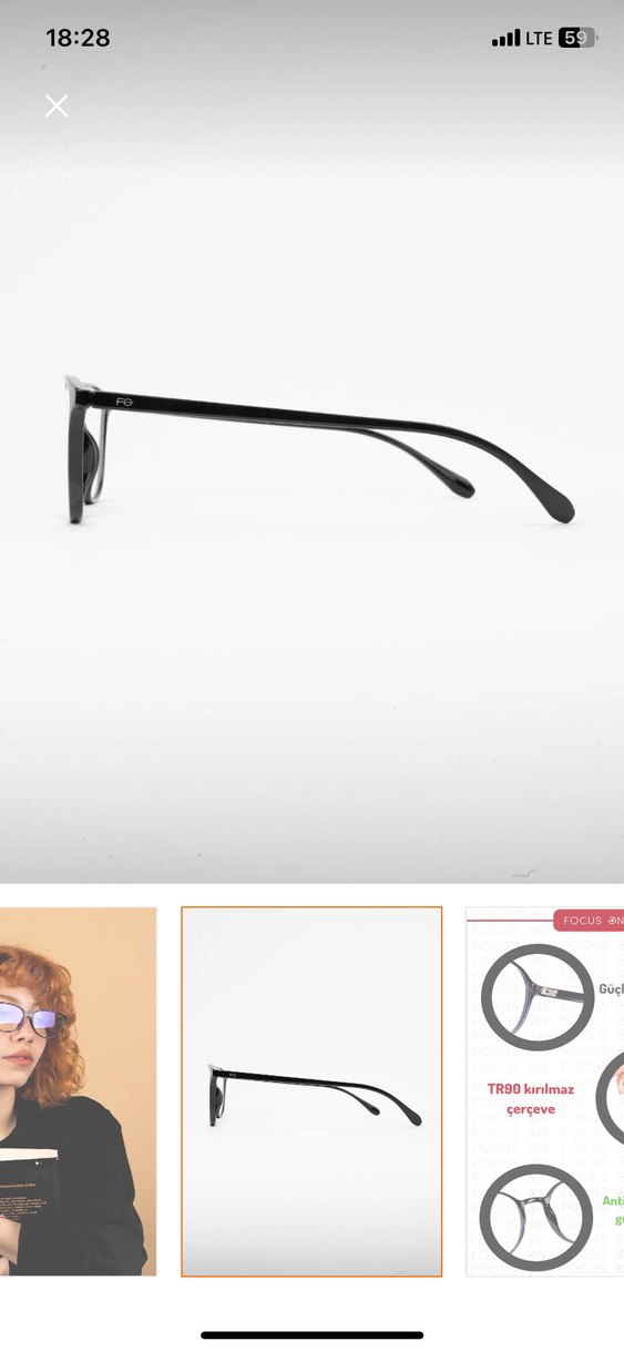 Parlak Siyah Retro Kadın Gözlüğü - Görsel 5