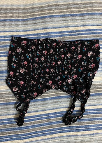 Çiçek Desenli Büzgülü Strappy Bustiyer - Görsel 2