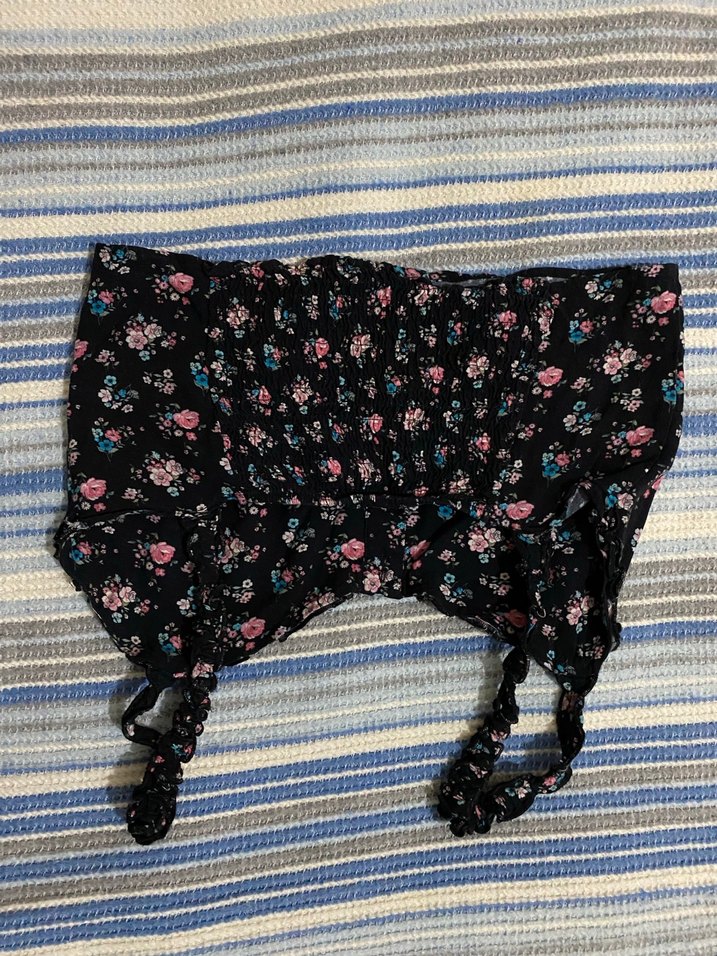 Çiçek Desenli Büzgülü Strappy Bustiyer - Görsel 2