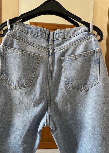 Bol Kesim Midi Kadın Kot Pantolon - Görsel 4