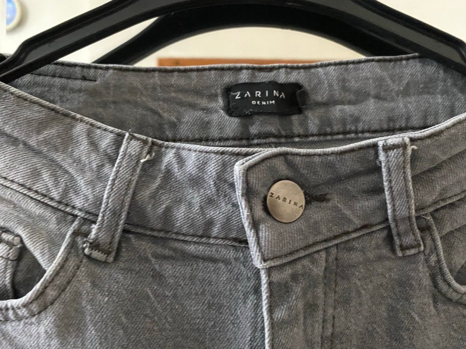 Gri Midi Boy Rahat Kesim Kadın Kot Pantolon - Görsel 3