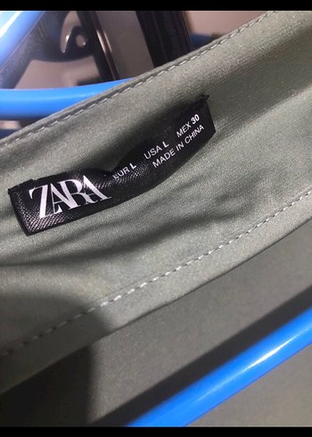 l Beden Zara Düğmeli V Yakalı Gri Kadın Gömlek