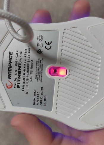 Beden Renk beyaz RGB Aydınlatmalı Kablolu Oyun Mouse'u km gx 7
