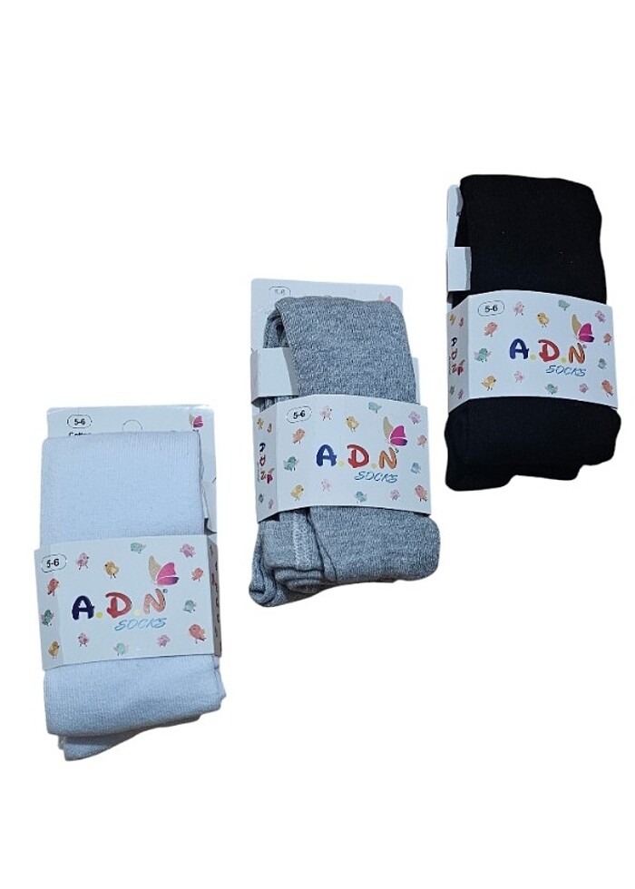 3 adet 3 renk 5/6 yaş koton külotlu çorap  - Görsel 3