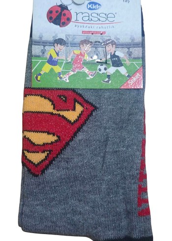 9/10 yaş 6 lı Gri Erkek çocuk Çorapları Süper Kahraman Desenli - Görsel 2
