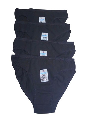 DondezaSiyah Kadın bikini Külot 4'lü Paket