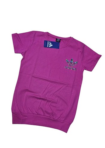 12/13 yaş kız çocuk penye tshirt mor