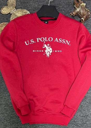 U.S. Polo Assn. Erkek şardonlu kışlık Kırmızı Sweatshirt