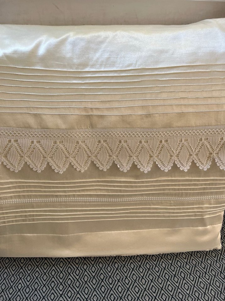 Nakışlı Beyaz gelin pike takımı - Görsel 3