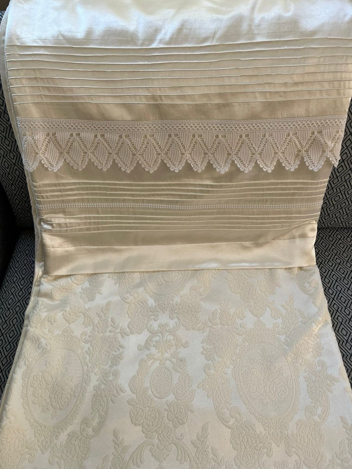 Nakışlı Beyaz gelin pike takımı - Görsel 4