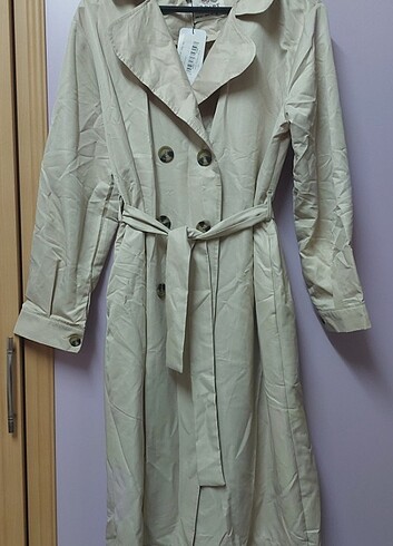 trençkot bigdart bej kruvaze yaka trenchcoat