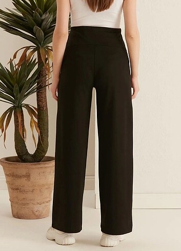Basenden Bol Paça Hamile İki İplik Penye Pantolon  - Görsel 5