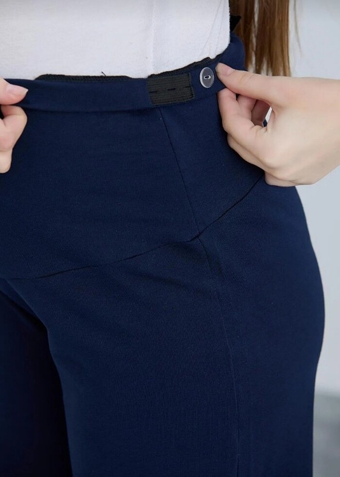 Basenden Bol Paça Hamile İki İplik Penye Pantolon  - Görsel 3