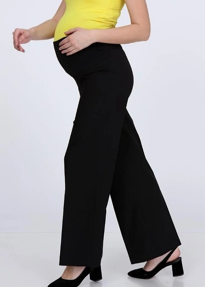 Basenden Bol Paça Kumaş Hamile Pantolon - Görsel 2