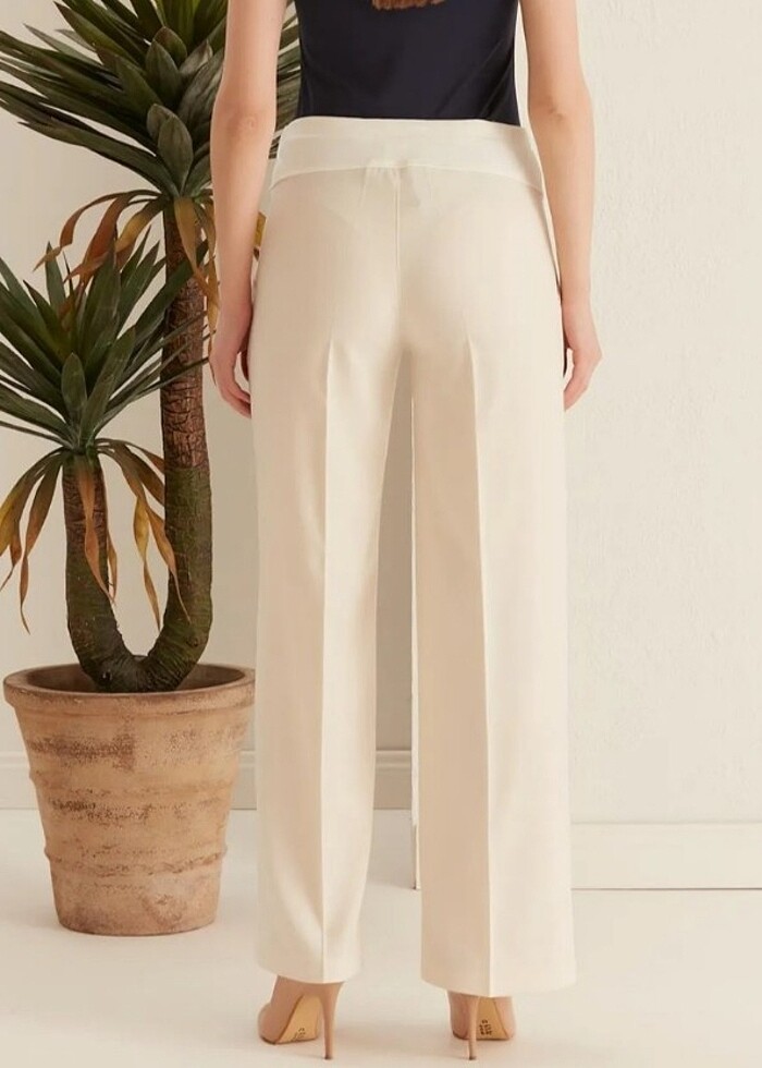 Basenden Bol Paça Kumaş Hamile Pantolon - Görsel 5