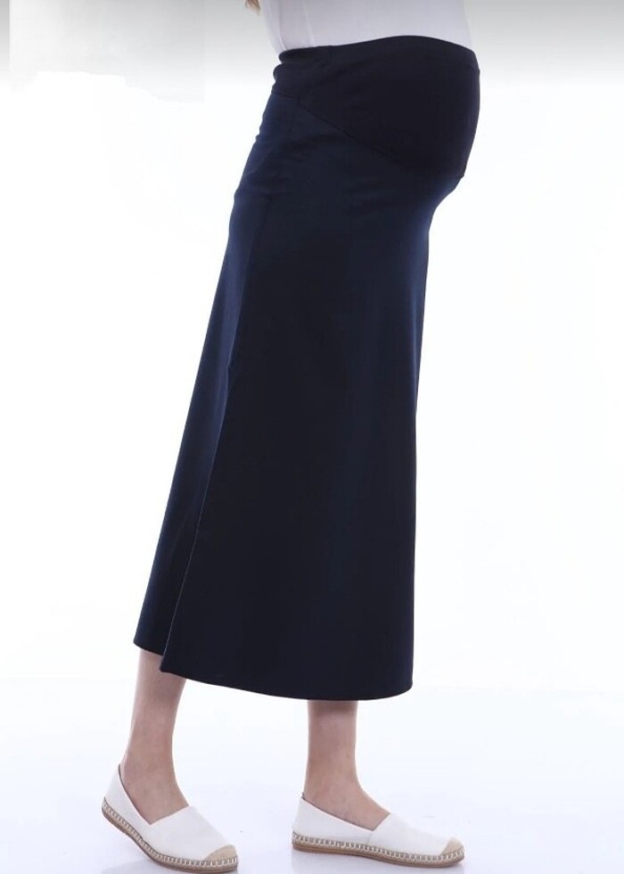Çan Kesim Klasik Kumaş Hamile Etek - Görsel 3