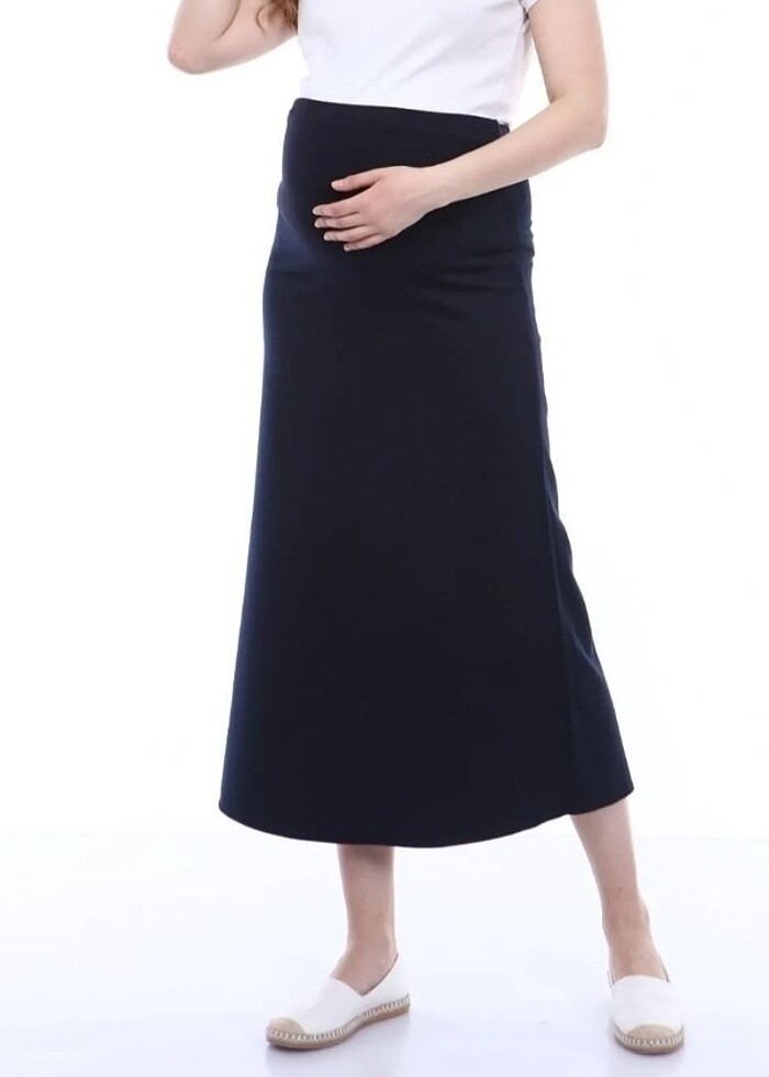 Çan Kesim Klasik Kumaş Hamile Etek - Görsel 4