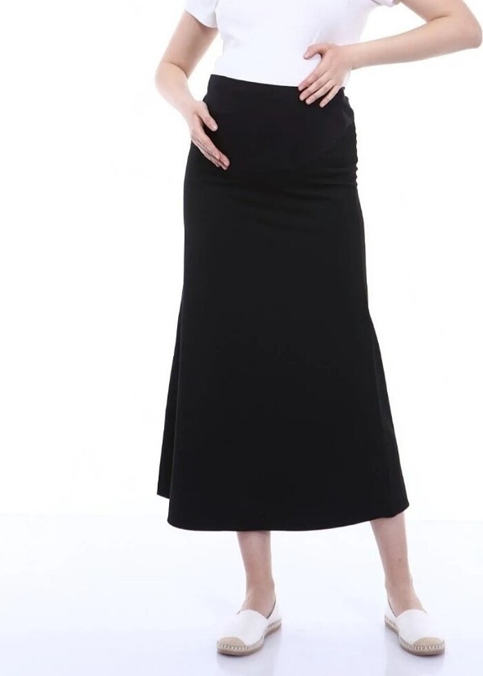 Çan Kesim Klasik Kumaş Hamile Etek - Görsel 2