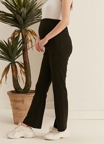 İspanyol Paça Hamile İki İplik Penye Pantolon - Görsel 3