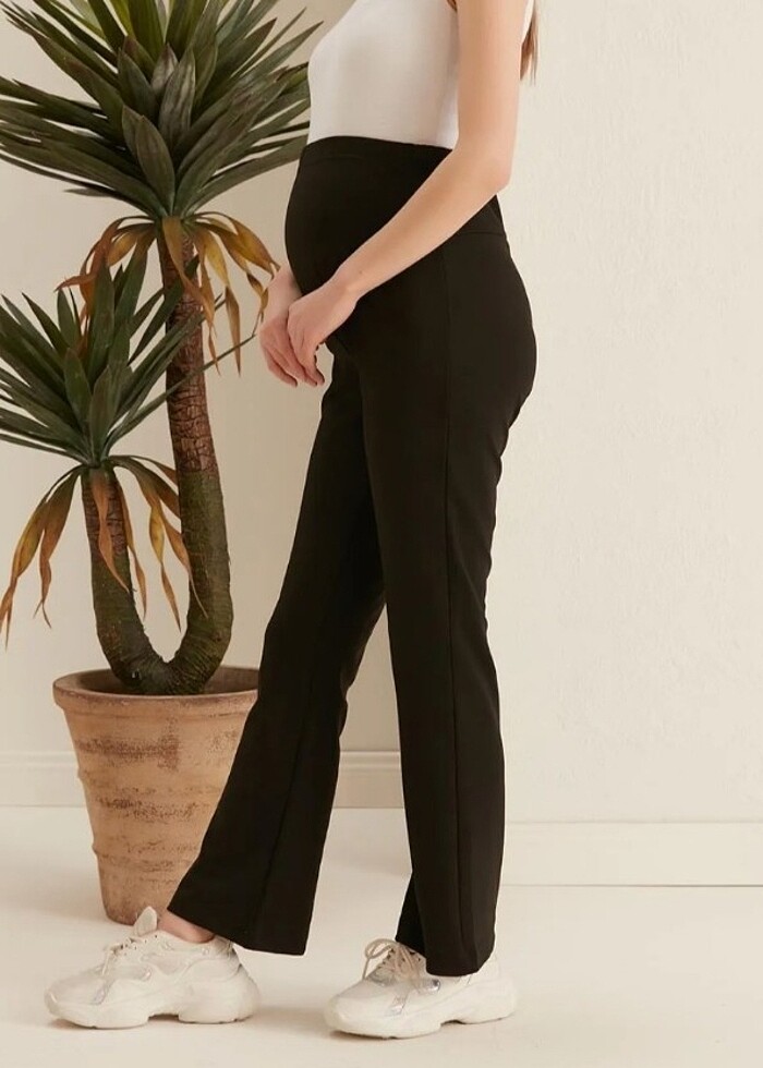 İspanyol Paça Hamile İki İplik Penye Pantolon - Görsel 3