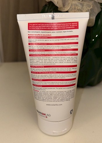 Solante Acnes SPF 50+ Güneş Kremi 150 ml - Görsel 3