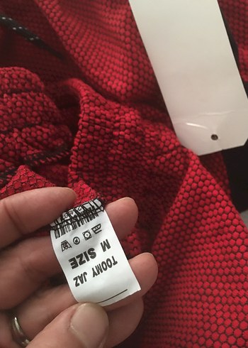 Kırmızı Unısex Rahat Fermuarlı Eşofman S/M beden mevcut - Görsel 5