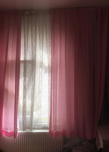  Beden pembe Renk Pembe Kız Çocuk Perdesi200x130 tekli