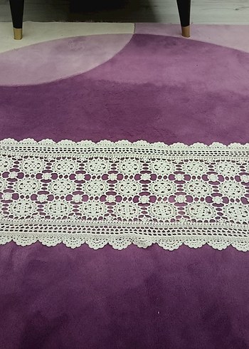 El İşlemesi Beyaz Dantel Şerit runner - Görsel 2