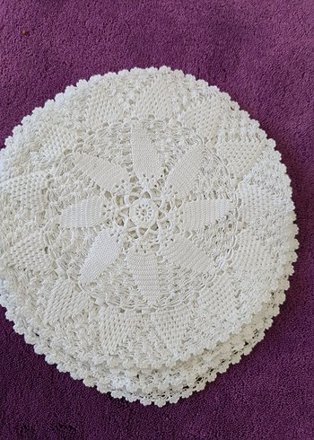 6 lı Yuvarlak El Örgüsü Dantel - Görsel 7