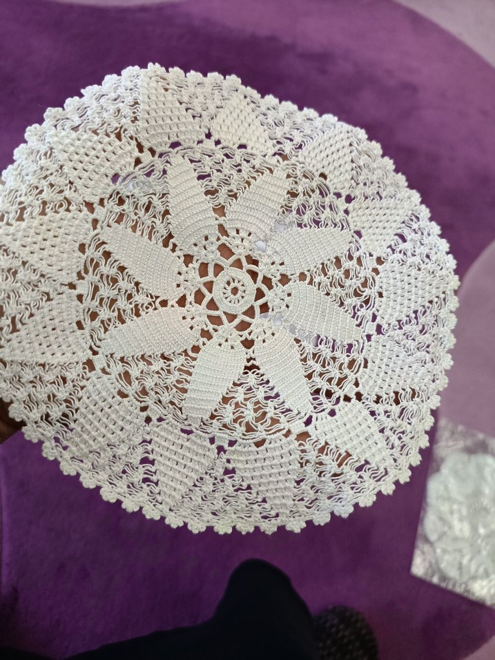 6 lı Yuvarlak El Örgüsü Dantel - Görsel 4