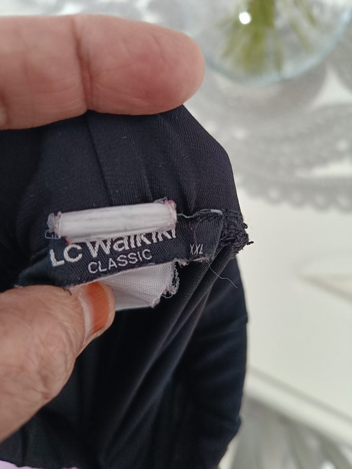 Drapeli Siyah Kadın Kumaş Pantolon - Görsel 3