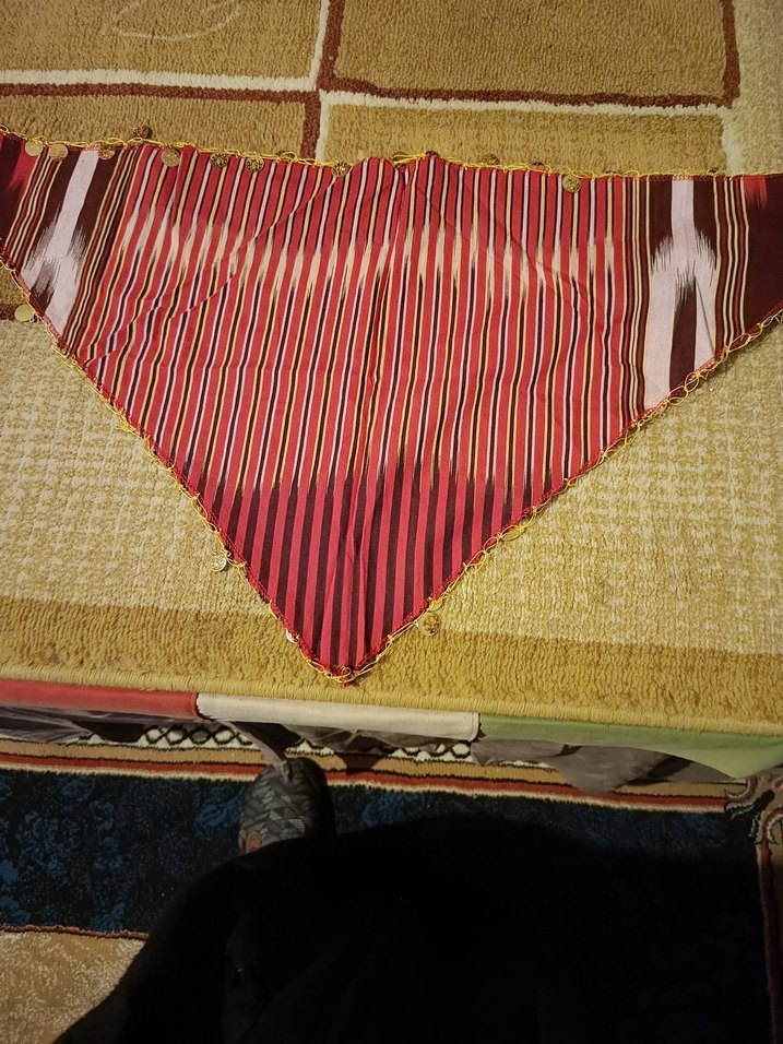 Kırmızı Bohem Kadın Şal karadeniz - Görsel 2