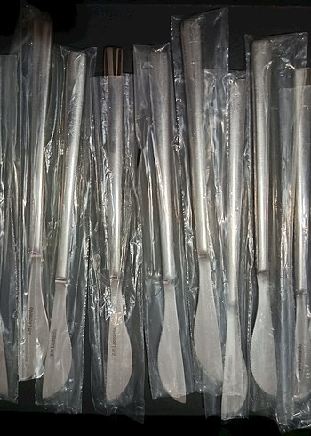 Bej ve Gri Renkli yemek bıçak Seti - Görsel 3