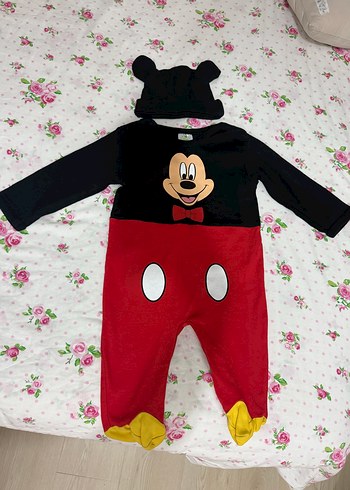 Renkli Mickey Mouse Desenli Bebek Tulum