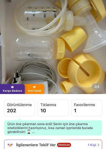 Sarı Medela Göğüs Pompası - Görsel 2