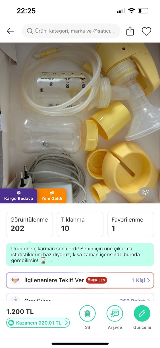 Sarı Medela Göğüs Pompası - Görsel 2