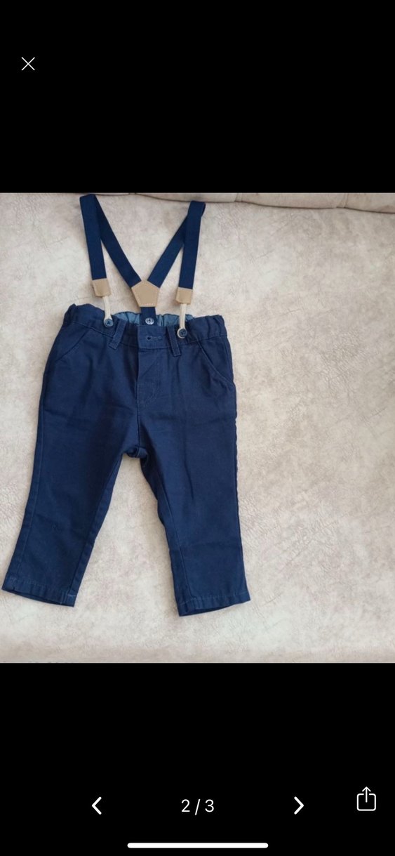 Lacivert Askılı Bebek Erkek Takım - Görsel 2