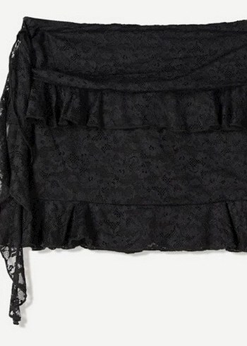 Siyah Dantel Kadın Wrap Üst - Görsel 6