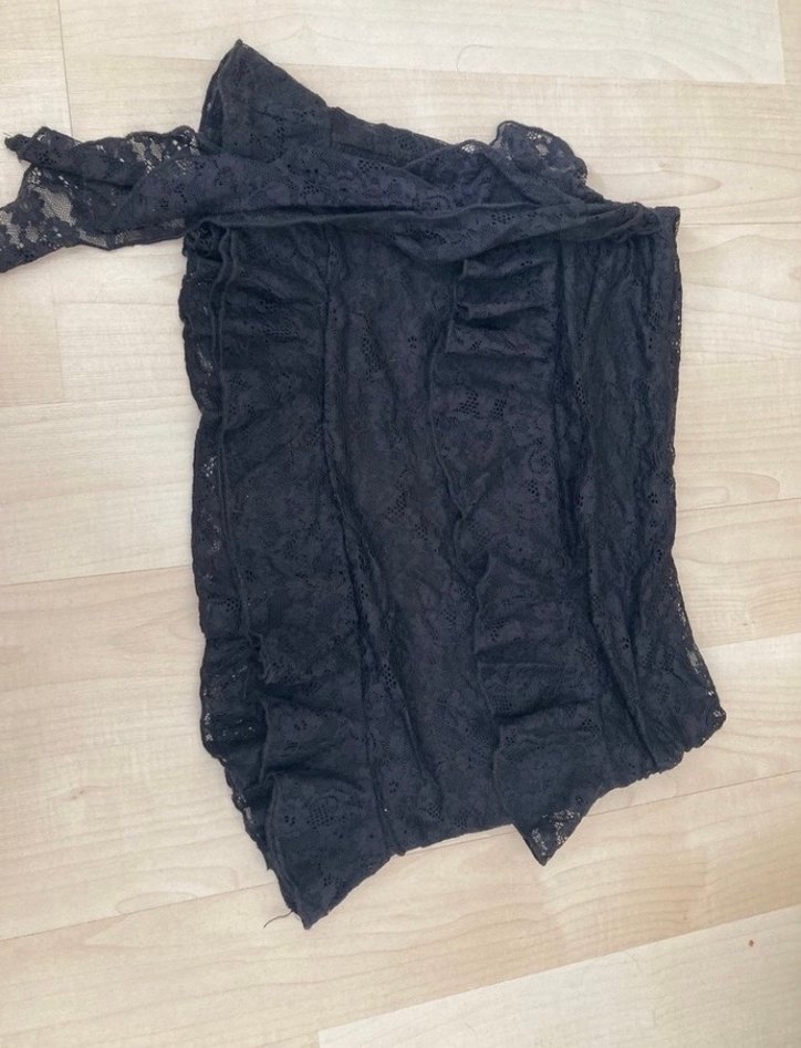 Siyah Dantel Kadın Wrap Üst - Görsel 2